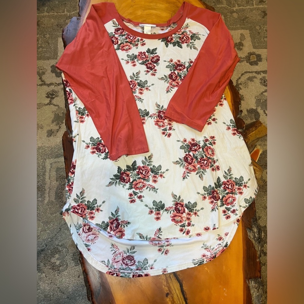 Floral Long Sleeve Top - Coral Sleeves